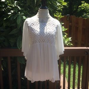 Cream Crochet Top w cami